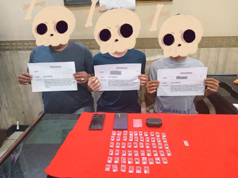 Operasi Dini Hari! Satresnarkoba Polresta Jambi Sita 56 Paket Sabu di Jambi Timur, 3 Pria Langsung Dibekuk