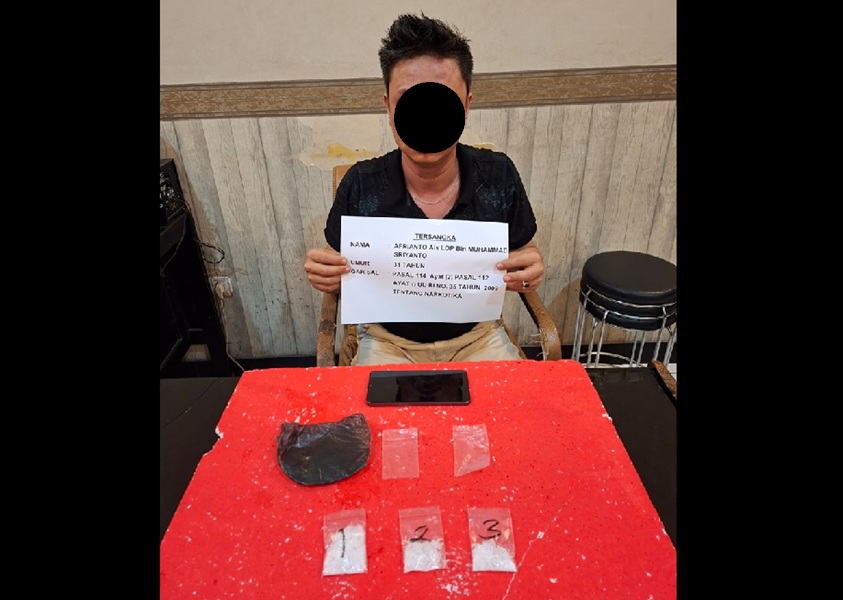 Jualan Sabu, Warga Kenali Besar Ini Ditangkap Satresnarkoba Polresta Jambi di Kost Zefa