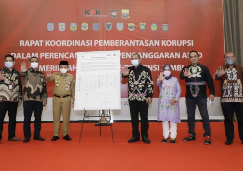 Bupati Bungo Hadiri Rakor Pemberantasan korupsi Terintigerasi bersama Seluruh Pemda se-provinsi Jambi