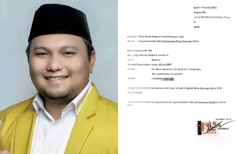 Adik Mantan Bupati Muaro Jambi Mundur dari Partai Golkar