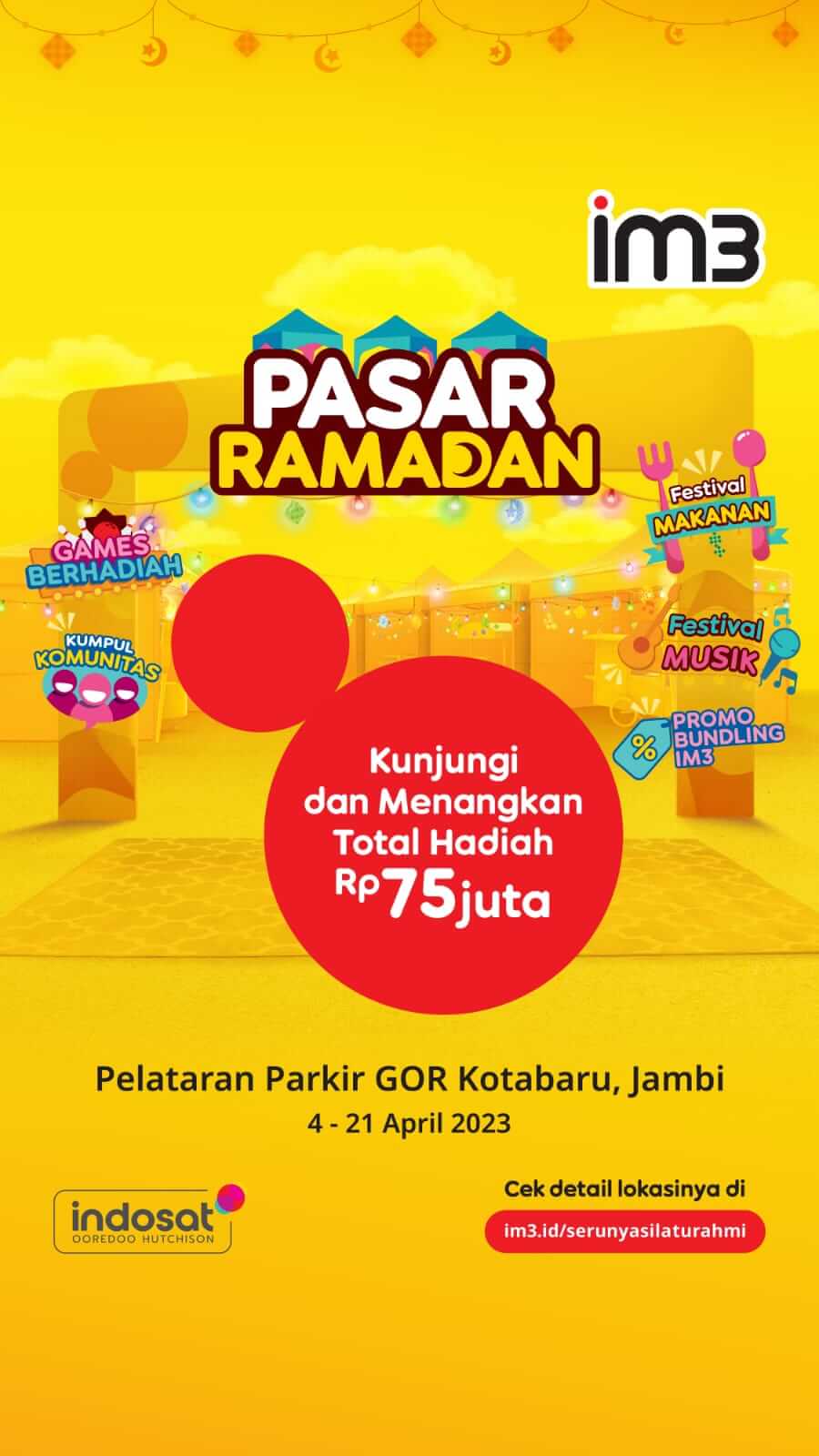 Nikmati Pasar Ramadan IM3 di GOR Kotabaru Jambi, Ada Festival Makanan Seru  hingga Hadiah Menarik Puluhan Juta