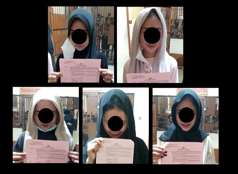 Nah! 5 Perempuan Pengeroyok Teman Sendiri Kini Sudah Ditahan di Polsek Telanaipura