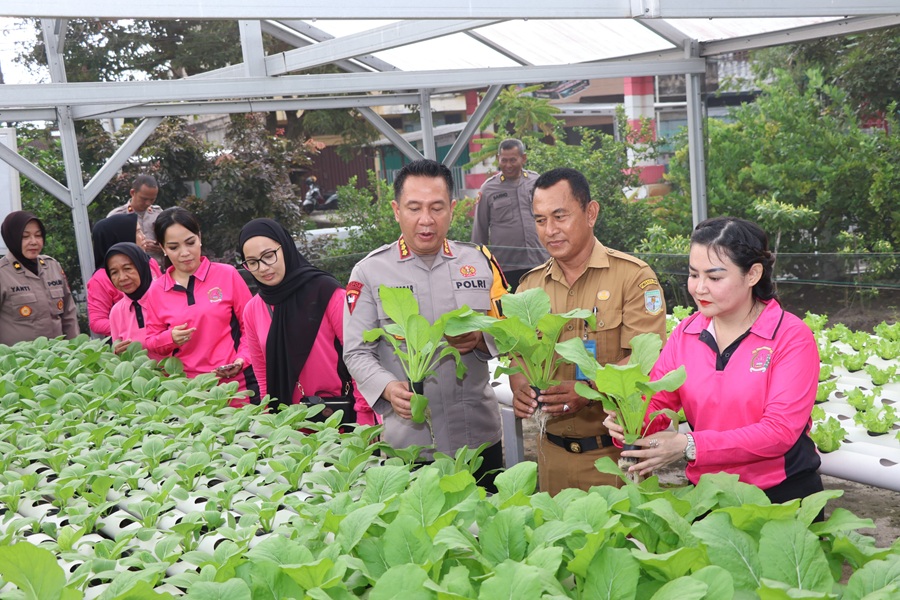 Dukung Asta Cita, Kapolresta Jambi dan Ketua Bhayangkari Launching Program Pekarangan Pangan Lahan Serentak