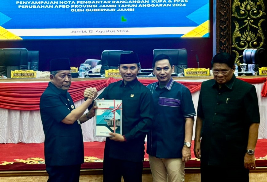 DPRD Provinsi Jambi Gelar Rapat Paripurna Penyampaian Nota Pengantar KUPA PPAS Perubahan 2024.