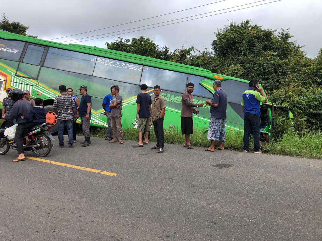Bus Calon Jamaah Haji Asal Merangin Kecelakaan di Batanghari, Kapolres: Laka Tunggal