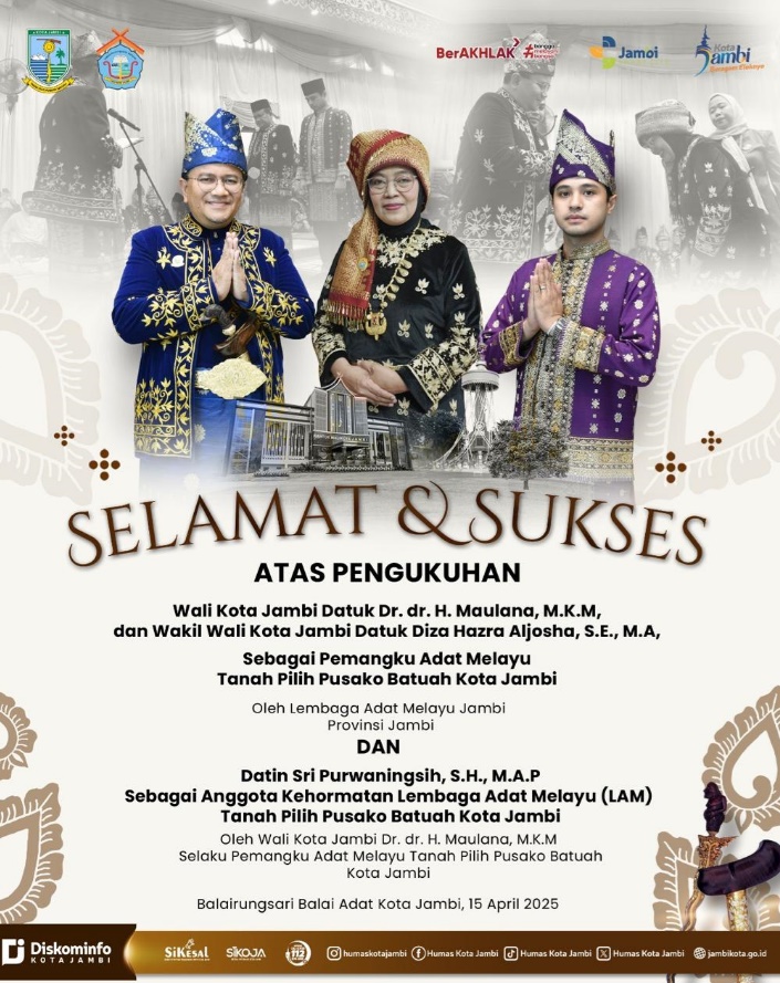 Warisan Adat, Amanah Kepemimpinan: LAM Kota Jambi Gelar Pengukuhan Tiga Sosok Penjaga Budaya Melayu Jambi