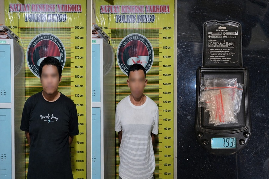 Kapok! Dua Pria di Bungo Ini Tak Berkutik Saat Digerebek Polisi, Sejumlah Sabu Ikut Disita