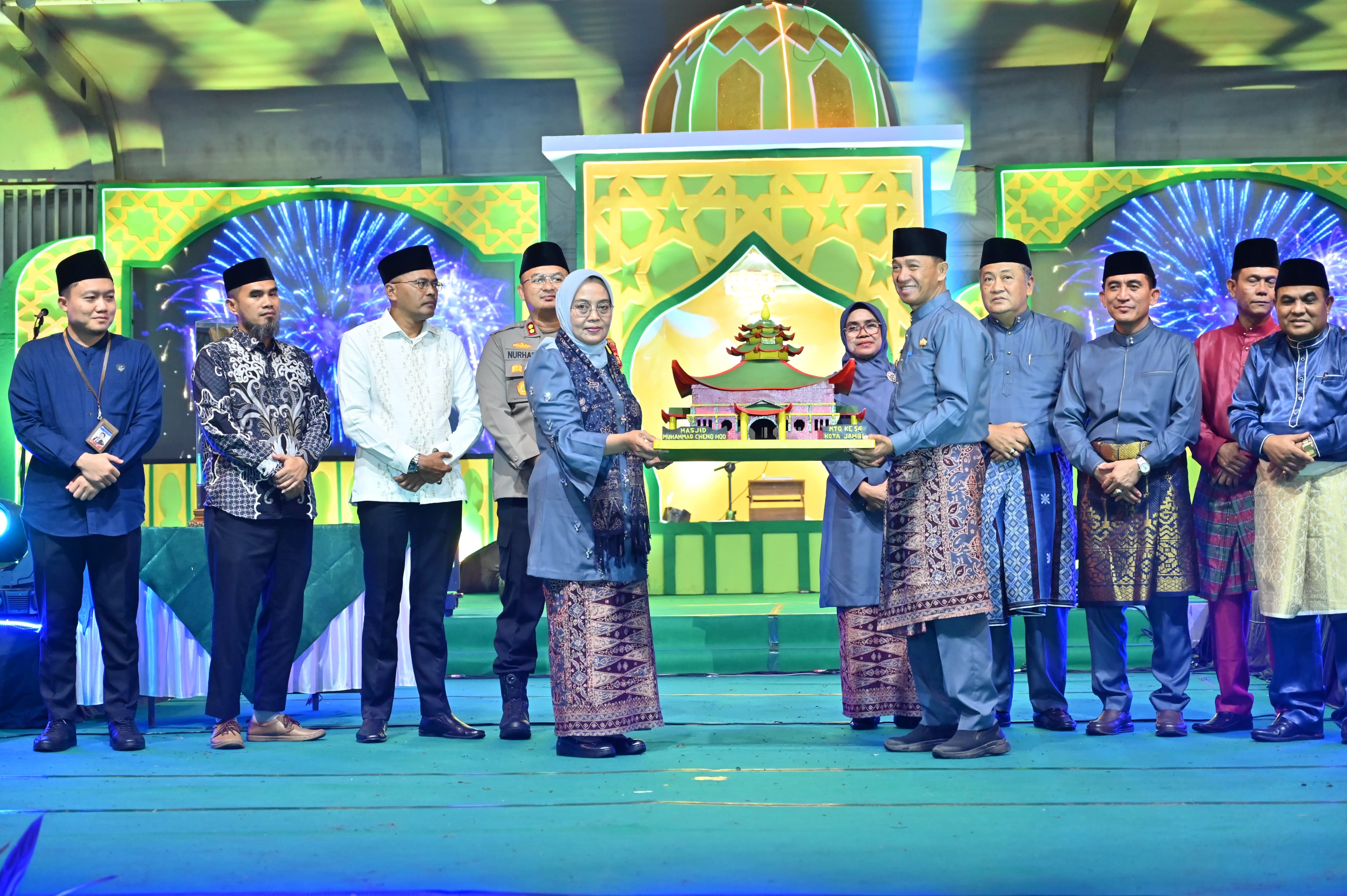 Peletakan Miniatur Kubah Masjid Cheng Ho, Tandai Pembukaan MTQ Ke-54 Tingkat Kota Jambi