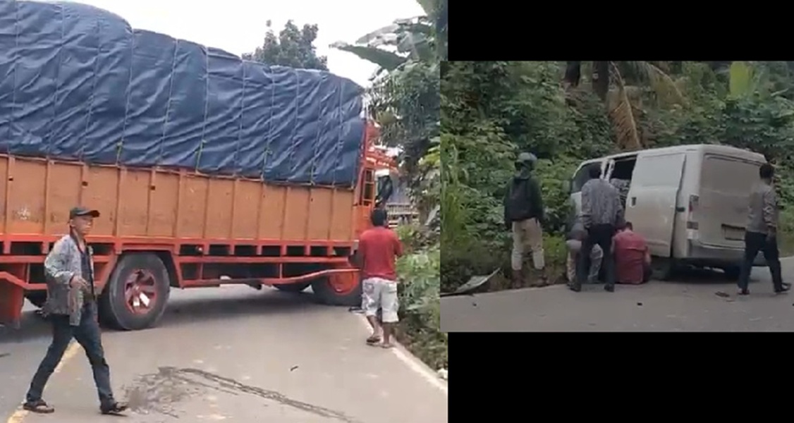 Grand Max Pengangkut Uang ATM Tabrakan dengan Fuso di Jalintum Jambi - Merlung, 1 Orang Tewas