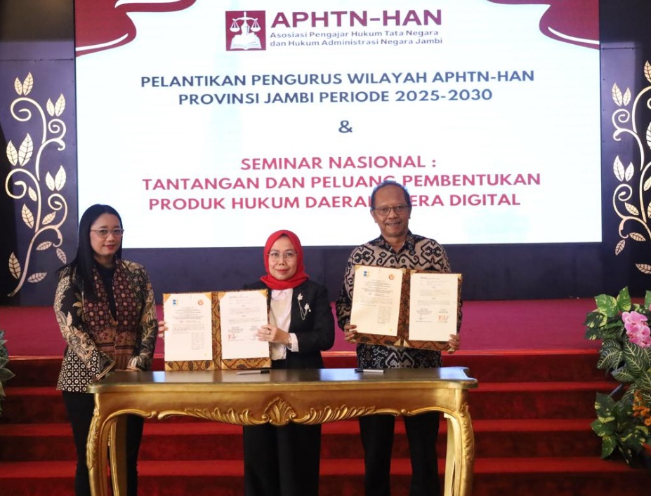 UNJA Perkuat Pendidikan Hukum Digital Lewat Pelantikan APHTN-HAN dan Seminar Nasional