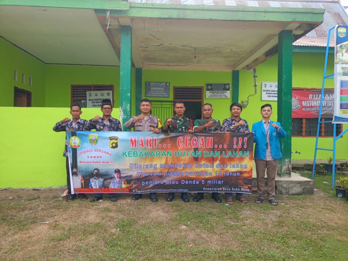 Satgas TMMD ke-121 Kodim 0415/Jambi Sosialisasikan Pencegahan Karhutla di Desa Suka Maju
