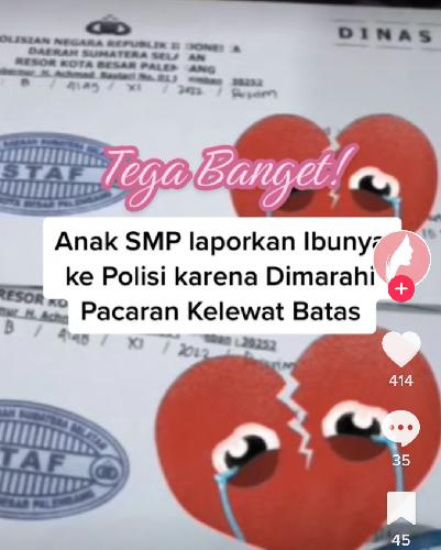 Viral Siswi SMP di Palembang Laporkan Ibu Kandung Gegara Dimarahi Pacaran, Begini Ceritanya