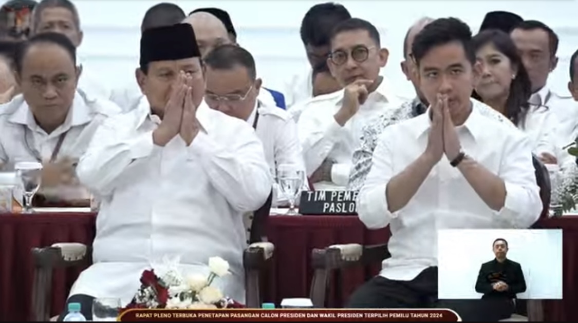 Prabowo-Gibran Hadiri Rapat Pleno di KPU untuk Penetapan Presiden-Wapres Terpilih