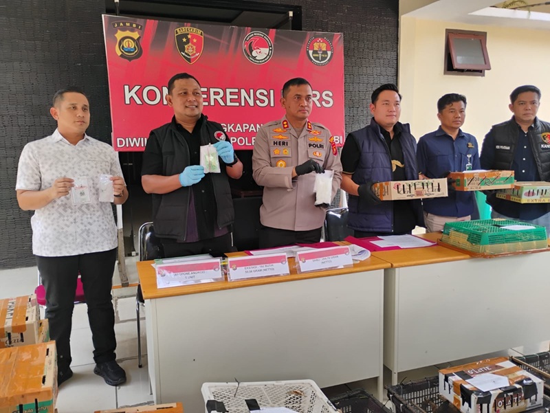 Duh! Mobil Penyelundup Burung Dilindungi Ternyata Simpan Sabu 294 Gram, Polres Muaro Jambi Ungkap Faktanya