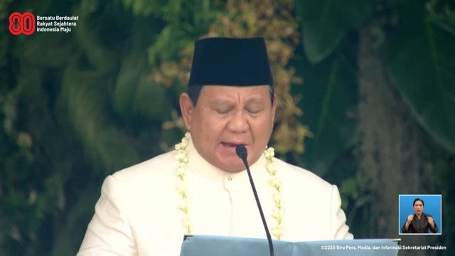 Prabowo Tercatat jadi Presiden Pertama Bacakan Teks Proklamasi