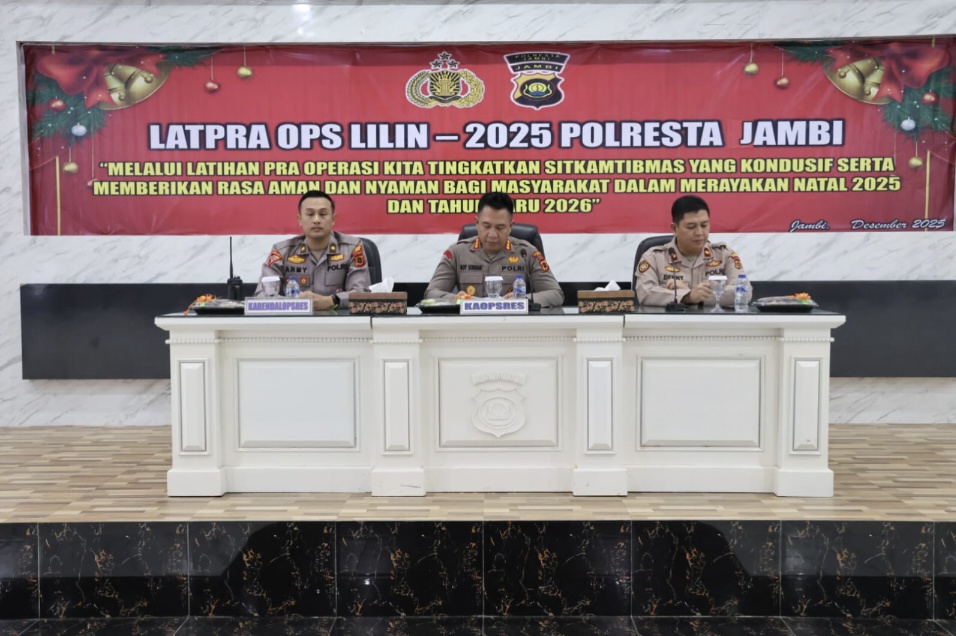 Kapolresta Jambi Pimpin Pembukaan Latpraops Lilin 2025 dan Pengamanan Tahun Baru 2026