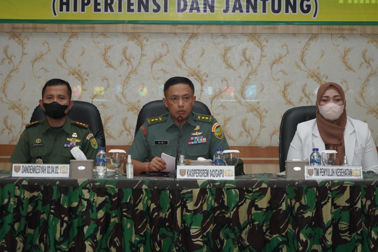 Korem 042/Gapu Gelar Penyuluhan Kesehatan Pola Hidup Sehat dan Penyakit Kronis