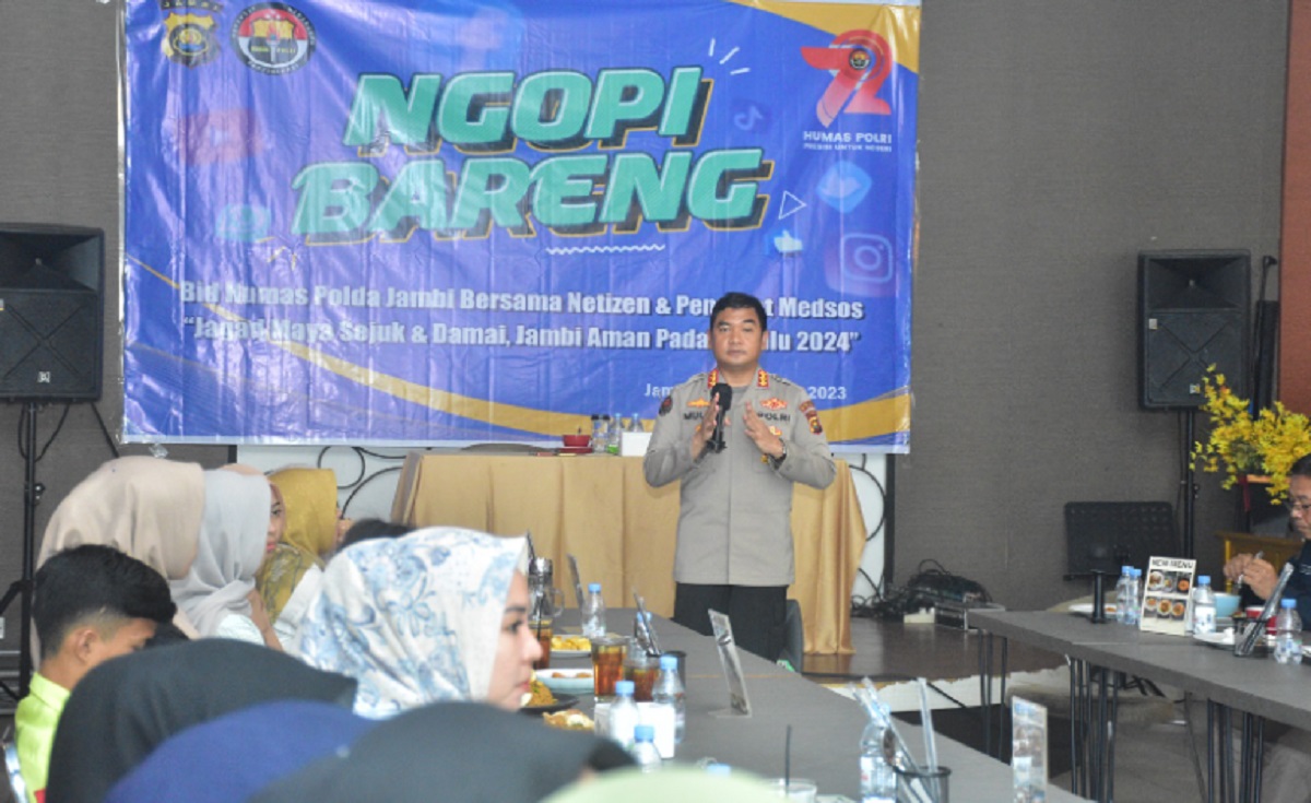 Ngopi Bareng Penggiat Medsos, Polda Jambi Ajak Ciptakan Suasana Damai Jelang 2024