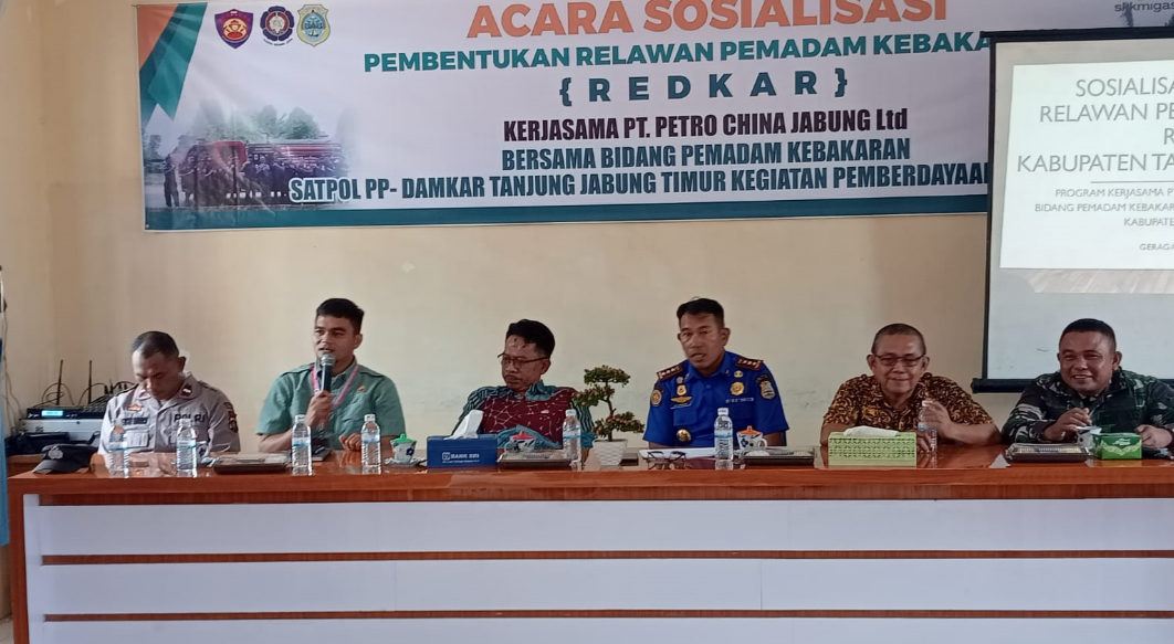 SKK Migas PetroChina Bersama SatPol PP-Damkar Tanjab Timur Gelar Sosialisasi Pembentukan Redkar   