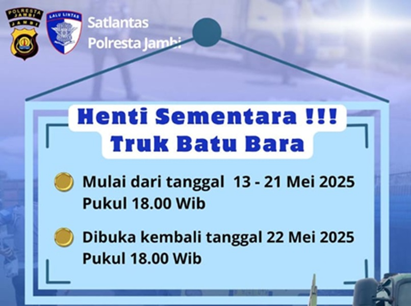 Satlantas Polresta Jambi Minta Pengusaha Batu Bara Patuhi Aturan Penghentian Operasional Jalur Darat