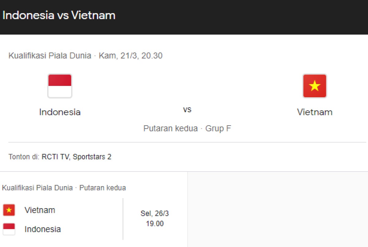 Ini Jadwal Pertandingan Timnas Indonesia vs Vietnam