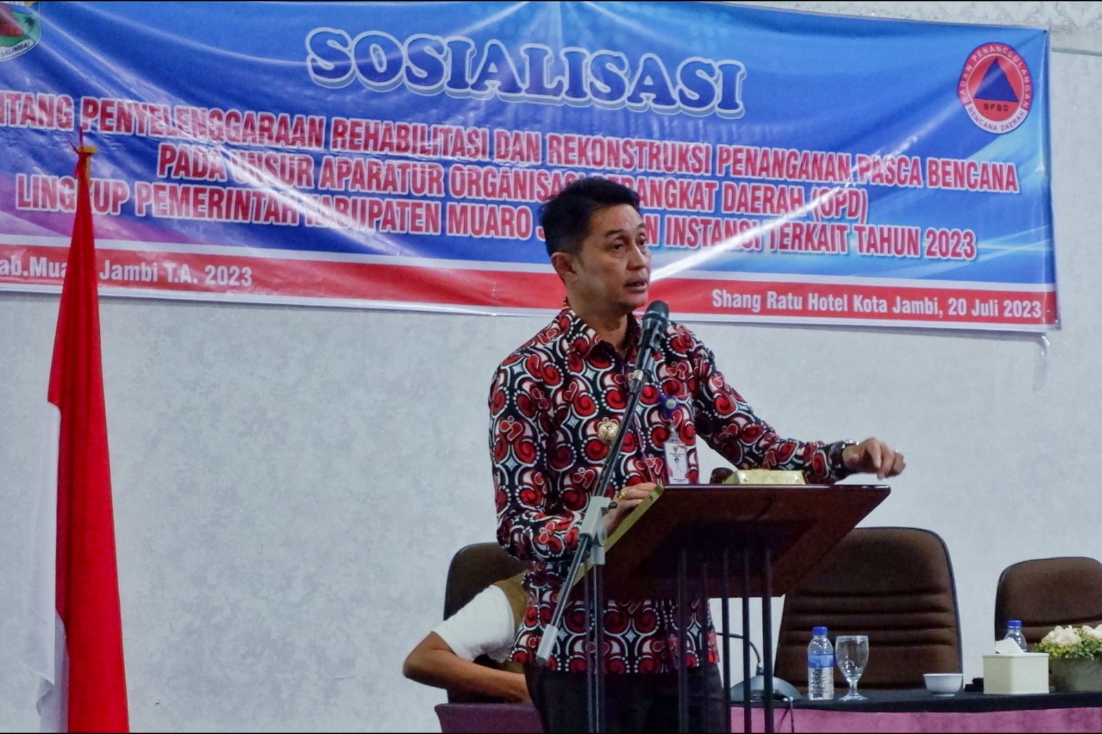 Pj Bupati Muaro Jambi Bachyuni Tutup Sosialisasi Penanggulangan Pasca Bencana 