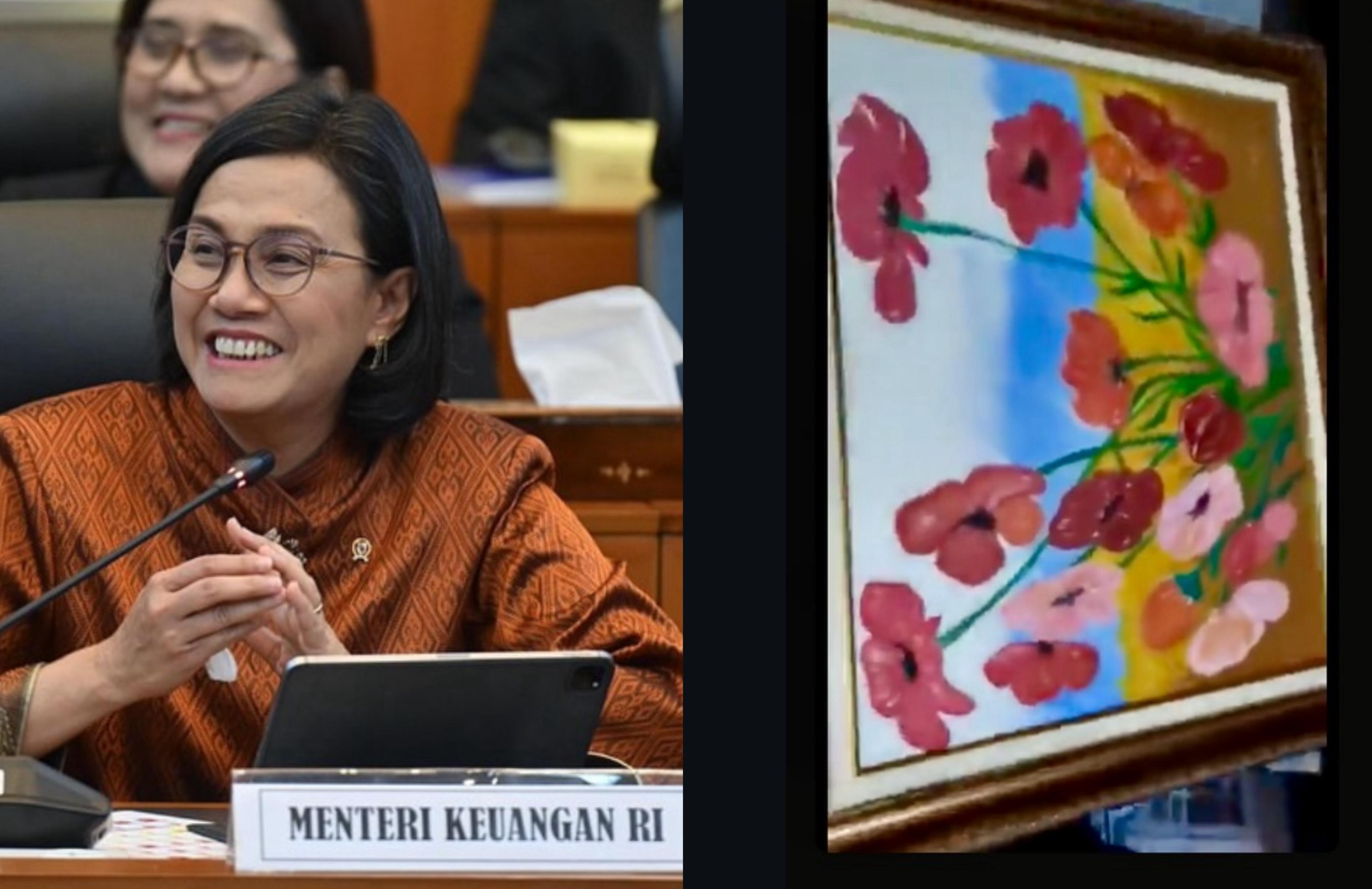 Melihat Lukisan Karya Sri Mulyani yang Turut Dijarah