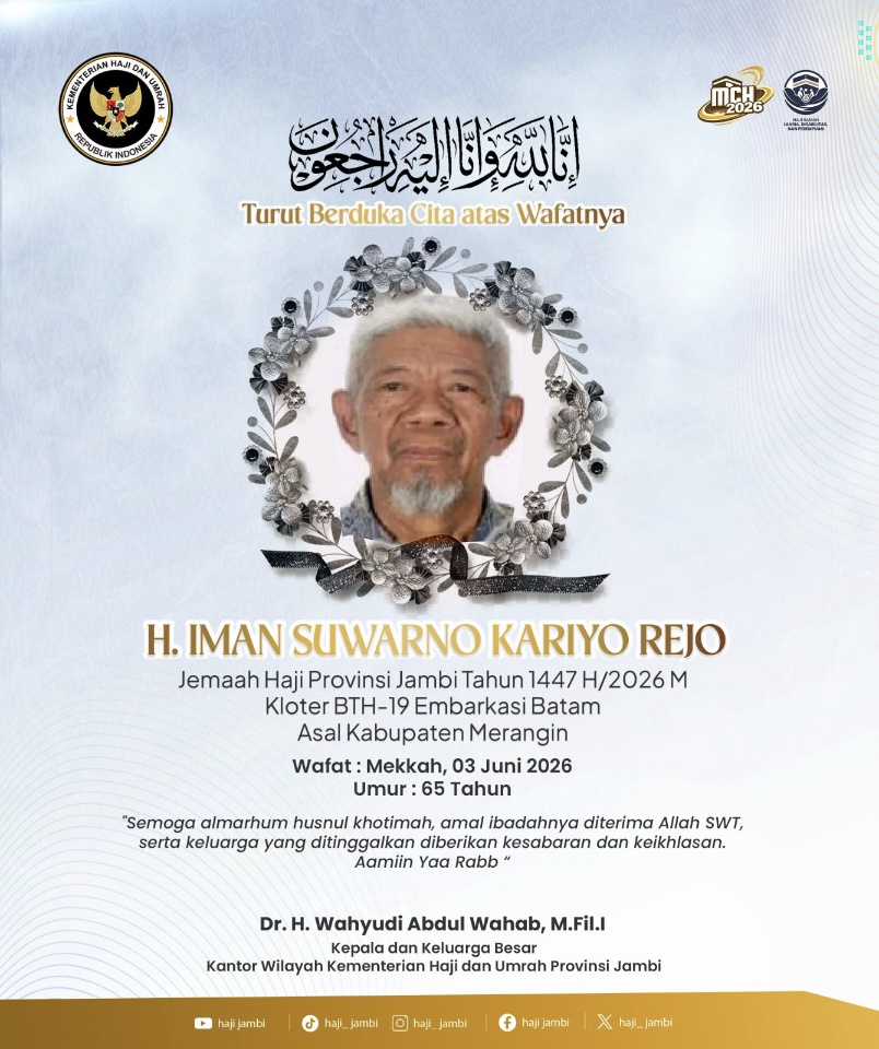 Innalillahi! Jemaah Haji Asal Merangin Wafat di Makkah, Hajinya Dipastikan Sudah Sempurna