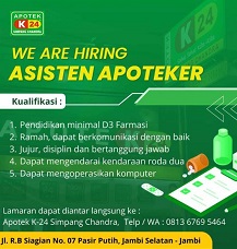 Info Loker Jambi! Apotek K24 Buka Kesempatan Kerja, Cek Syaratnya