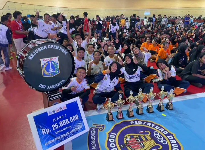 Bukti Nyata Kerja Keras, PDBI Muaro Jambi Juara Umum Open Turnamen Drum Band DKI Jakarta