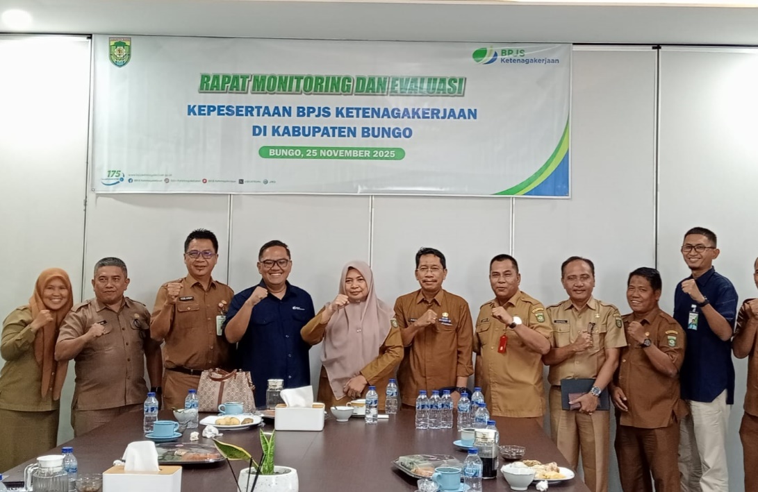 BPJS Ketenagakerjaan Muara Bungo Gelar Rapat Monitoring dan Evaluasi Kepesertaan