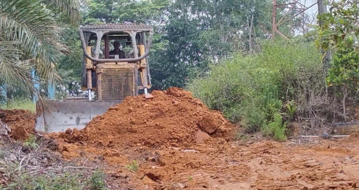 TMMD ke-115 Kodim 0415/Jambi, Pembangunan Jalan di Desa Kembang Seri Baru Sudah Dimulai