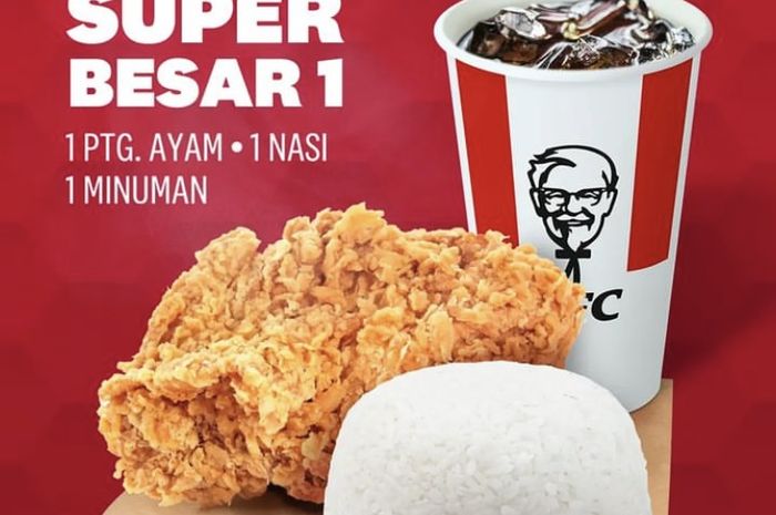 Promo KFC Hari Ini, Menu Super Besar 1 Hanya Rp 7.300, Ini Caranya