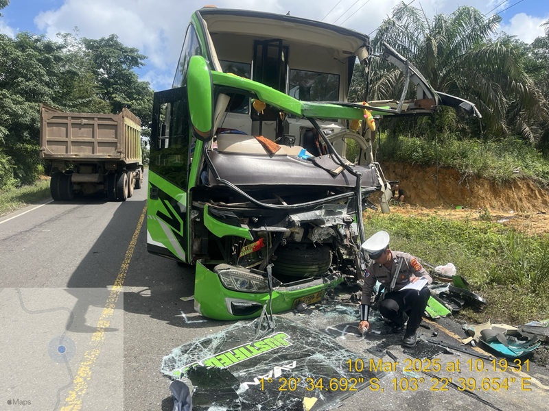 Bus Golden Star Tabrakan dengan Tronton di Jalintim Muaro Jambi, Ini Nama Penumpang yang Luka-luka