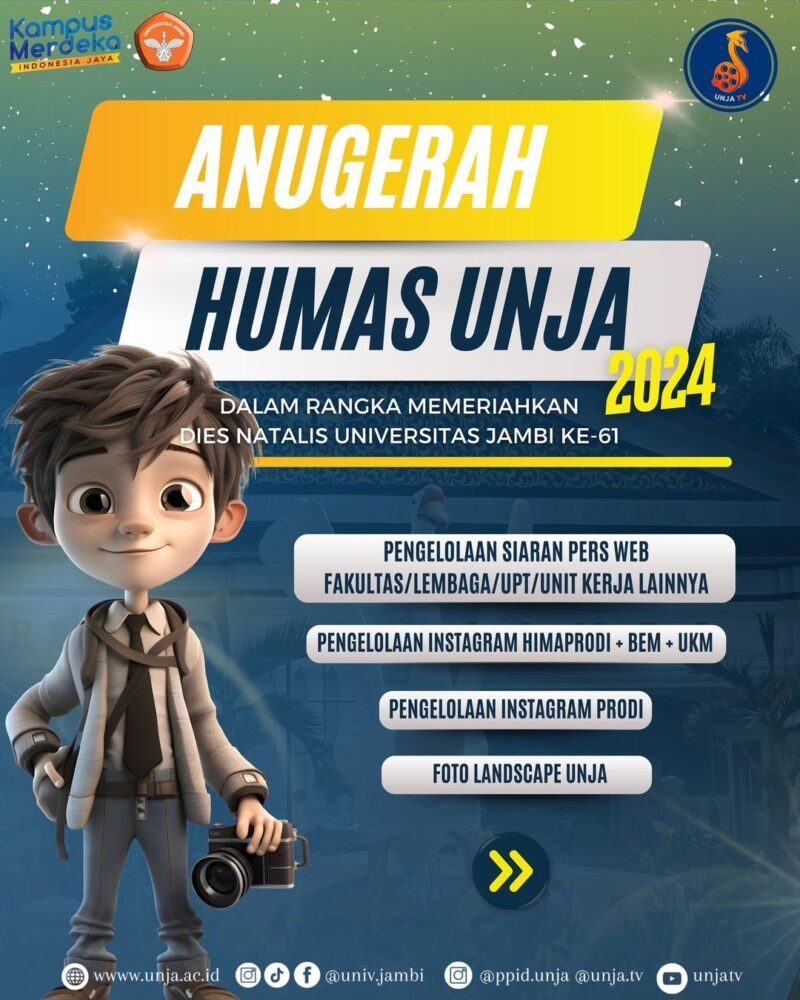 Anugerah HUMAS UNJA 2024, Ini 4 Kategori Lombanya