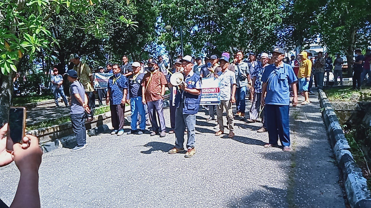 Harga TBS Anjlok, Ratusan Petani Geruduk Kantor Bupati Merangin