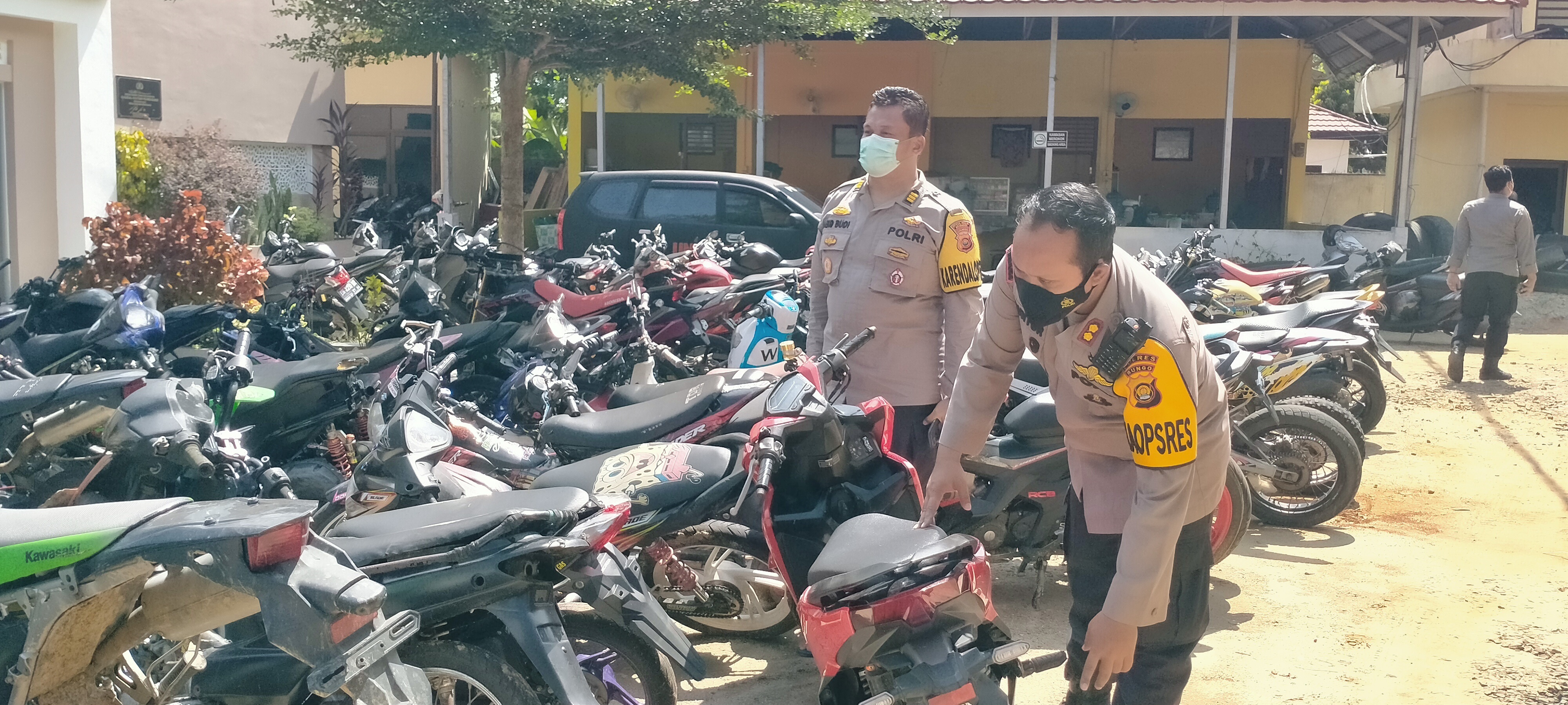 Ratusan Motor dengan Knalpot Brong Diamankan di Polres Bungo Selama Ramadan 1443 H