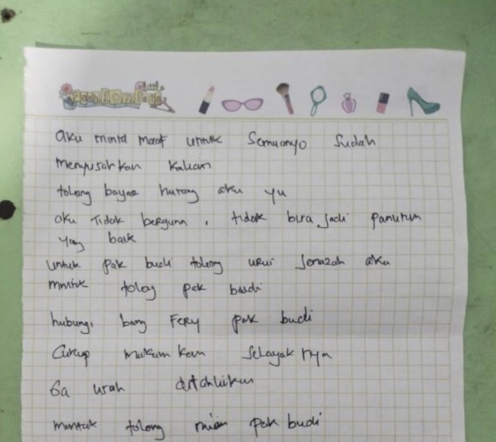 Ini Pesan Terakhir Warga Sulanjana Kota Jambi yang Tewas Gantung Diri di Rumah