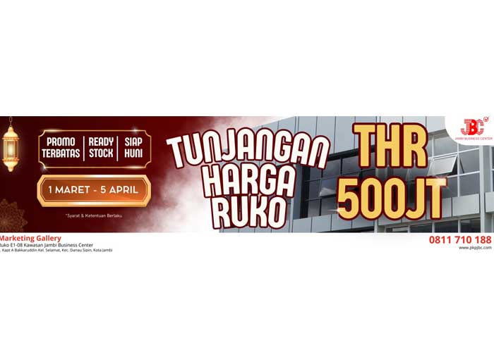 Diskon Gila-Gilaan! Ruko di JBC Jambi Turun Harga Rp500 Juta, Rebut Sebelum Kehabisan!