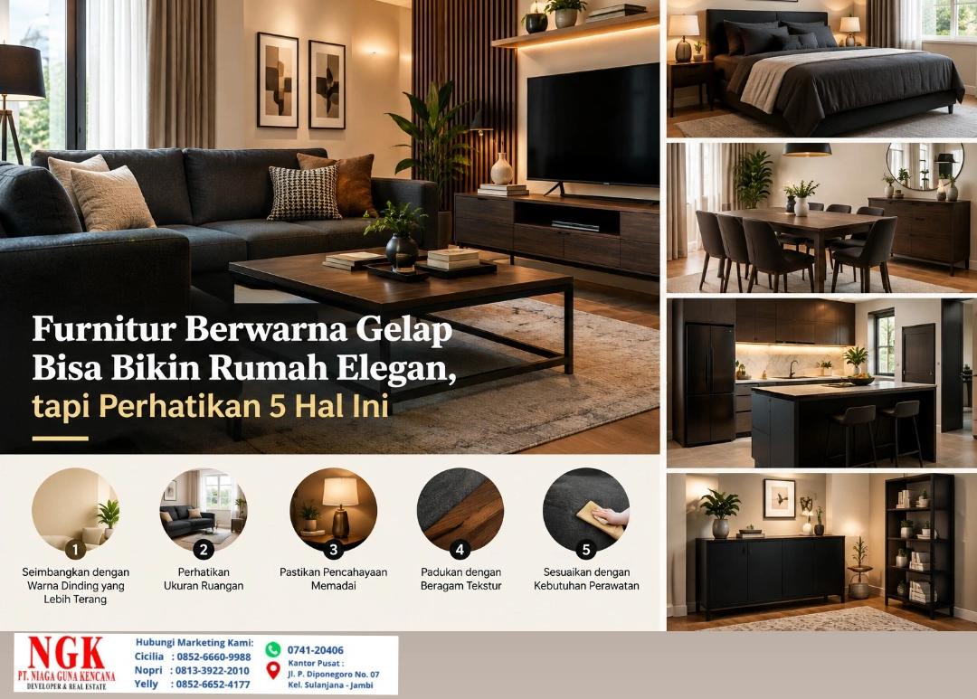Furnitur Berwarna Gelap Bisa Bikin Rumah Elegan, tapi Perhatikan 5 Hal Ini