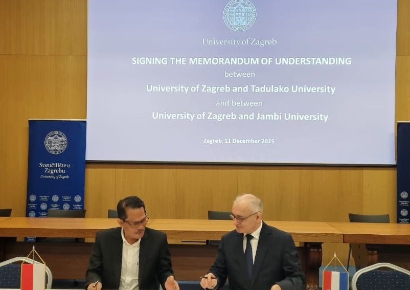 UNJA Teken Kerja Sama Internasional dengan Universitas Zagreb Kroasia, Perluas Riset dan Pertukaran Akademik