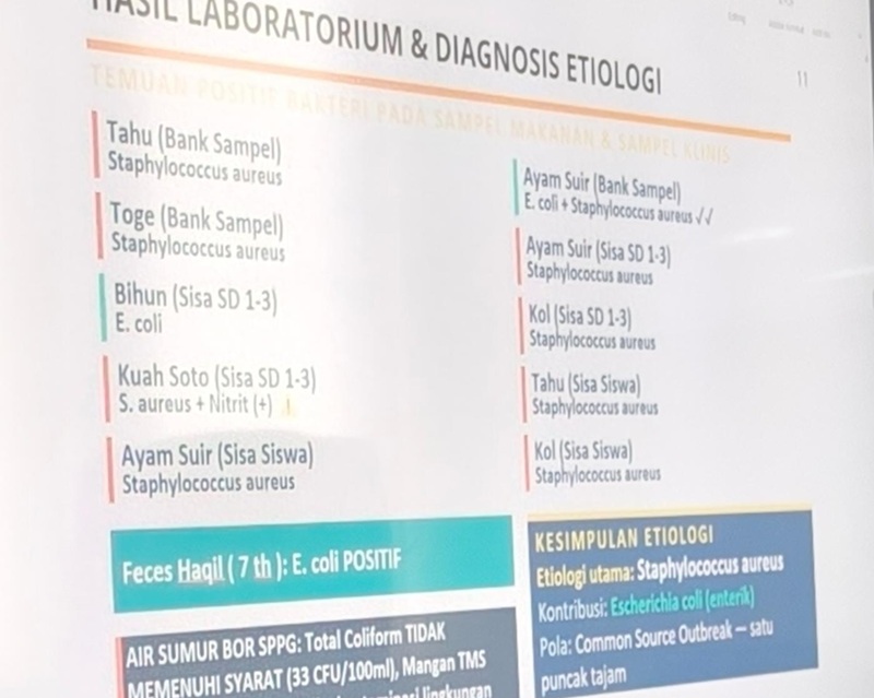  Terungkap! Bakteri Berbahaya Ditemukan di Menu Makan Siswa, Dugaan Keracunan Massal di Muaro Jambi Mengerucut