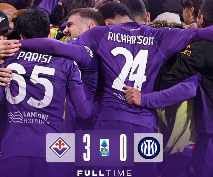 Hasil Liga Italia: Fiorentina Gasak Inter Milan 3-0, Nerazzurri Gagal Rebut Puncak