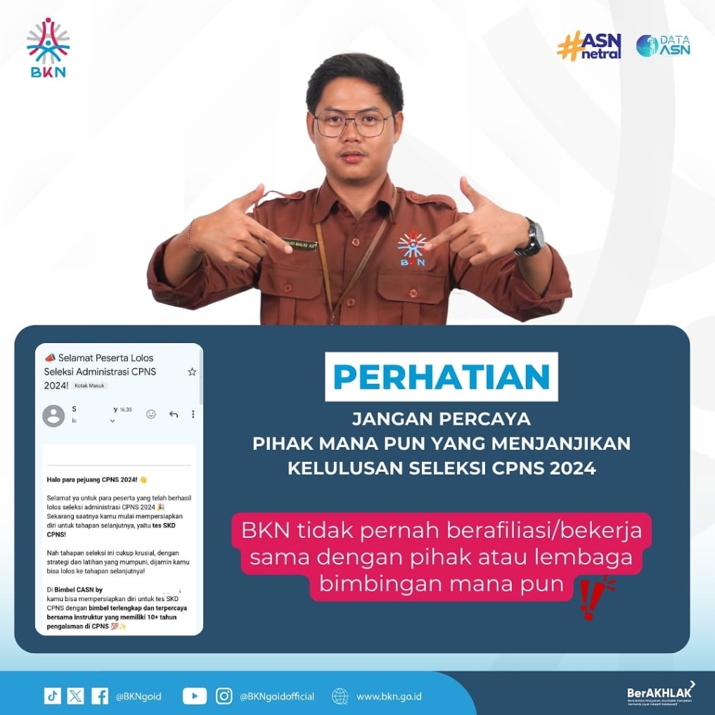 Awas Penipuan Hasil Administrasi CPNS 2024, Ini Penjelasan BKN!