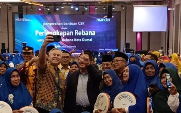 Wujudkan Kontribusi Peningkatan Kesehatan dan Budaya Lokal di Riau, Bank Mandiri Beri Bantuan ke Posyandu