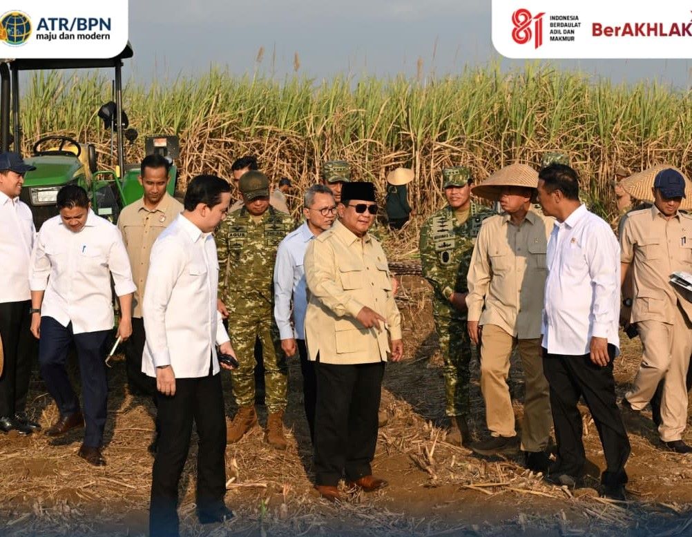 Dampingi Presiden Prabowo Panen Raya di Malang, Menteri Nusron: Ketahanan Pangan Butuh Kepastian Hukum Tanah
