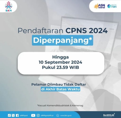 BREAKING NEWS: Pendaftaran CPNS 2024 Diperpanjang Hingga 10 September 2024