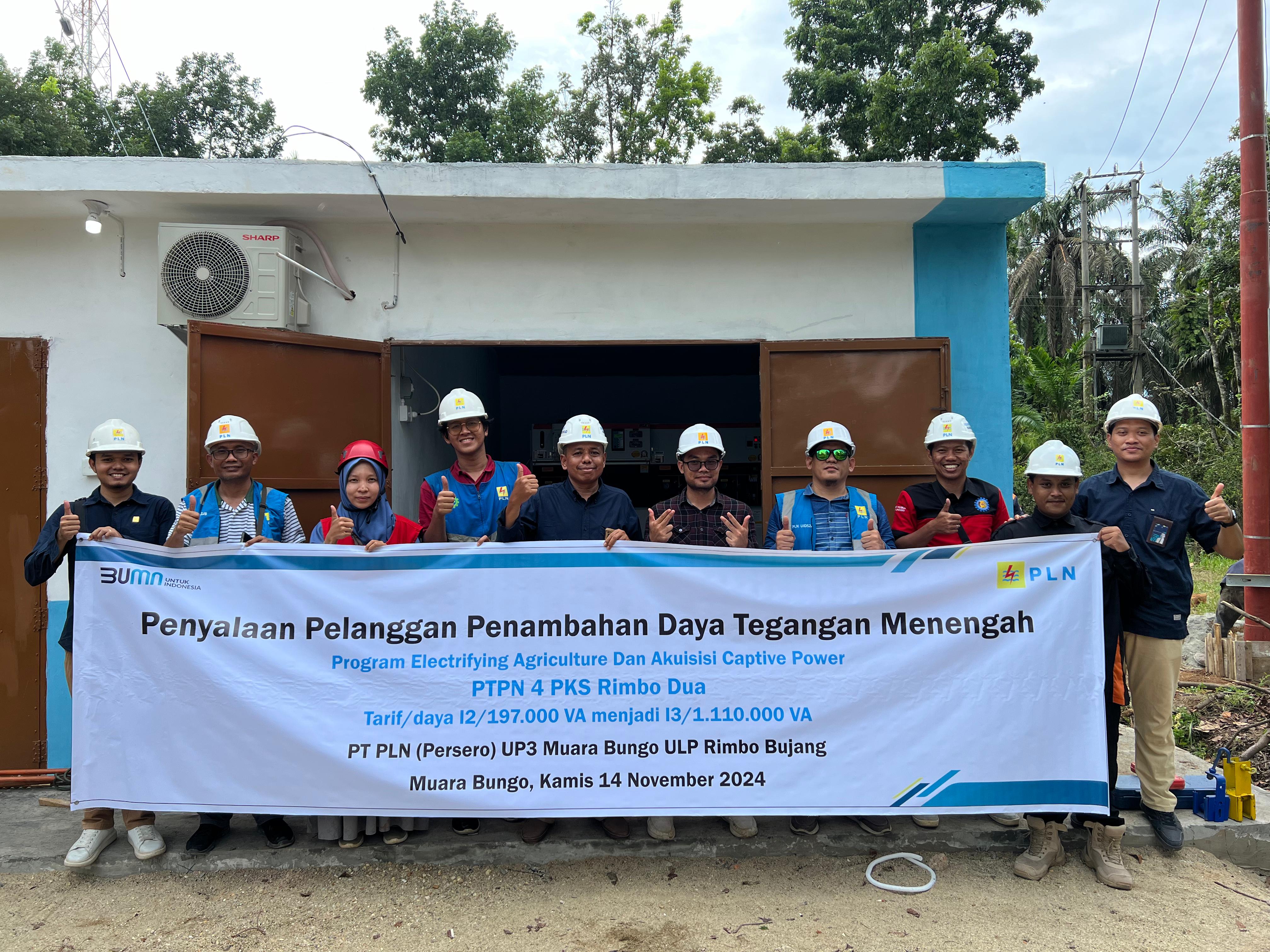 PLN UP3 Muara Bungo Sambungkan Pelanggan Tegangan Menengah ke-8 di Tahun 2024 