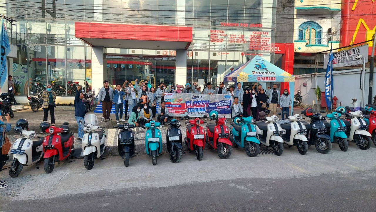 Peringati Sumpah Pemuda,  Penguna Yamaha Fazzio City Tour di Kota Jambi