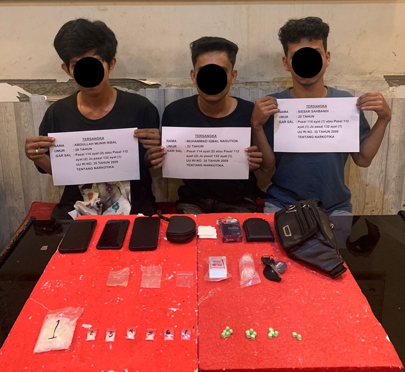 Satresnarkoba Polresta Jambi Tangkap 3 Pria, Amankan Sabu dan Pil Ekstasi
